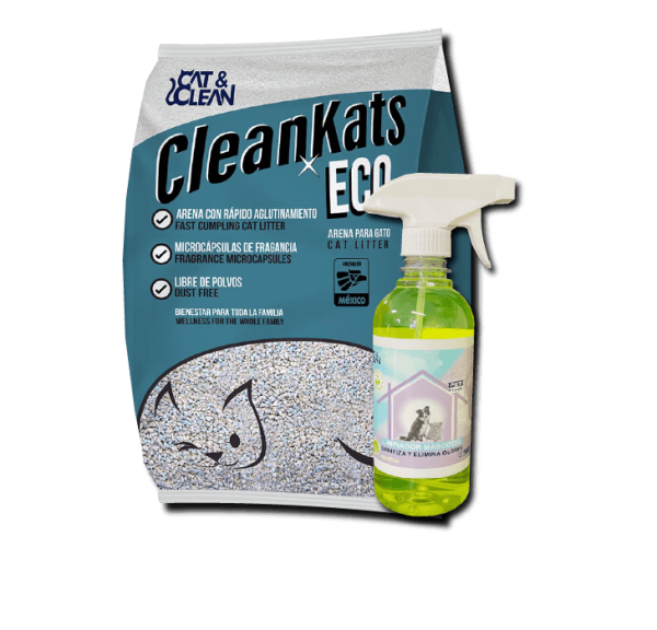 CleanKats Eco 20Kg y Limpiador Sanitizante Aroma Cítrico 500ml